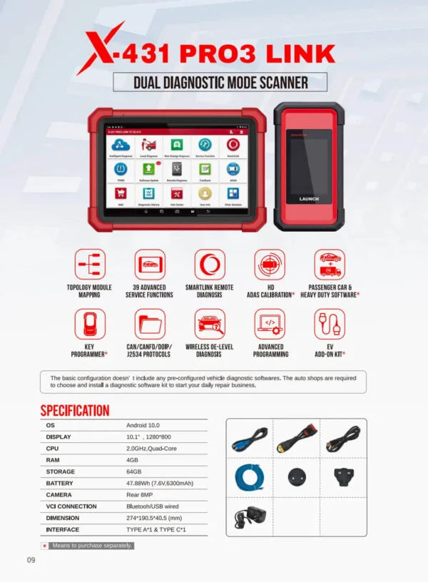 Launch X-431 PRO3 Link V2.0