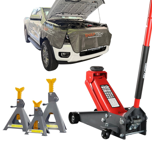 3 Ton Trolley Jack + FREE 3 Ton Trestles & Fender Covers